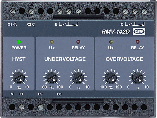 RMV-142D, Over-/undervoltage relay, U> and U