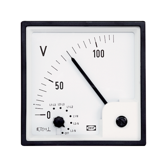EQ96-sw7 (90°), Moving iron meter with built in switch