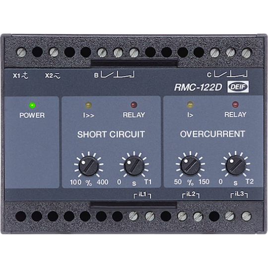 RMC-122D, Short circuit and overcurrent relay, I> and I>>