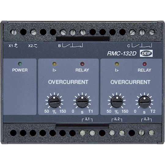RMC-132D, Double overcurrent relay, I> and I>