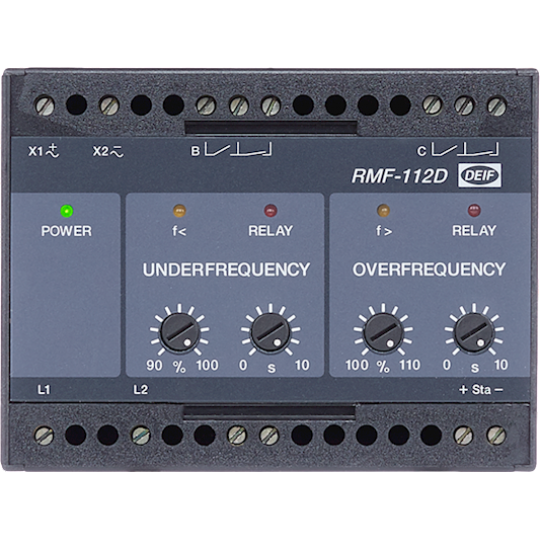 RMF-112D, Over-/underfrequency relay, f> and f<
