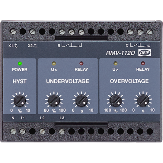RMV-112D, Undervoltage and overvoltage relay, U< and U>