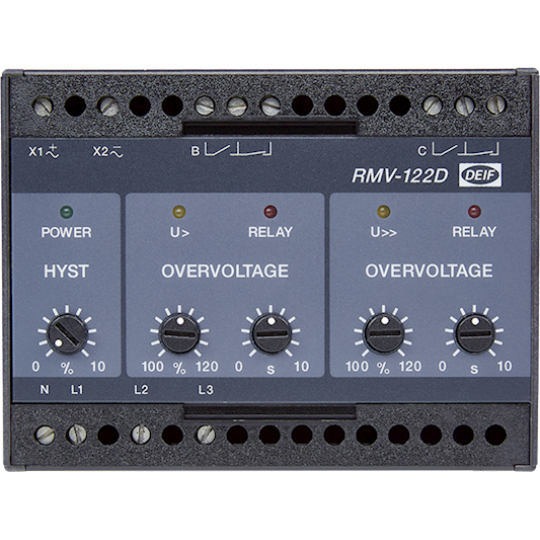 RMV-122D, Overvoltage relay, U> and U>