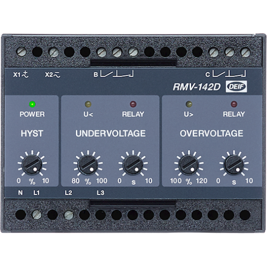 RMV-142D, Over-/undervoltage relay, U> and U< 