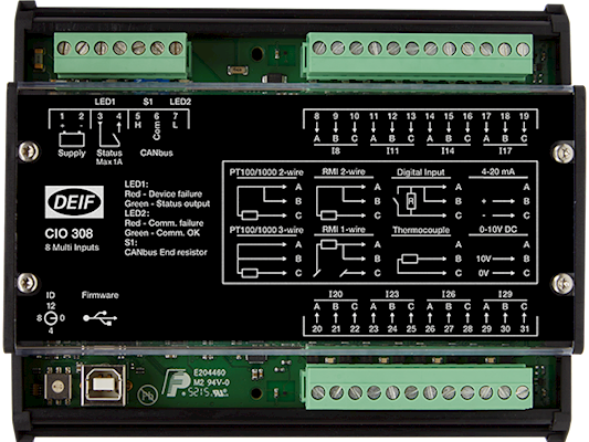 CIO 308, CAN bus IO module - 8 multi-inputs